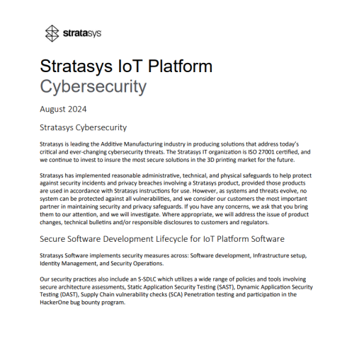 Stratasys IoT 플랫폼 백서