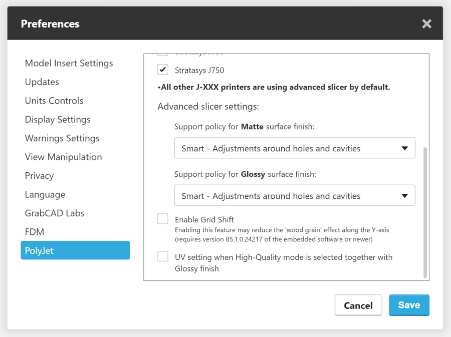 Adjusting PolyJet print settings7_2