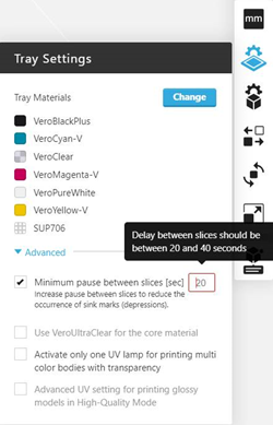 Printer tray setting in GrabCAD software