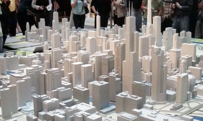 3D printed model of an entire city 3D printed model of an entire city